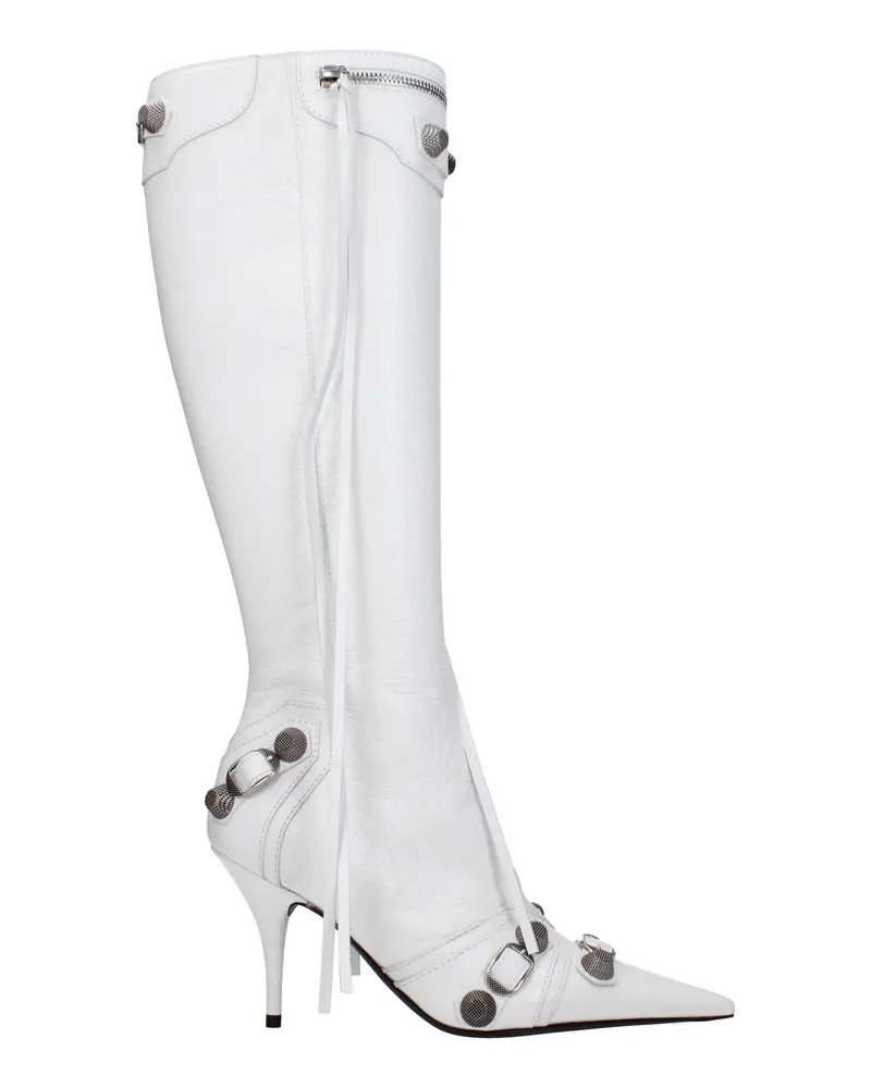 Balenciaga Damens Stiefel Leder Weiß/Optisches Weiß -