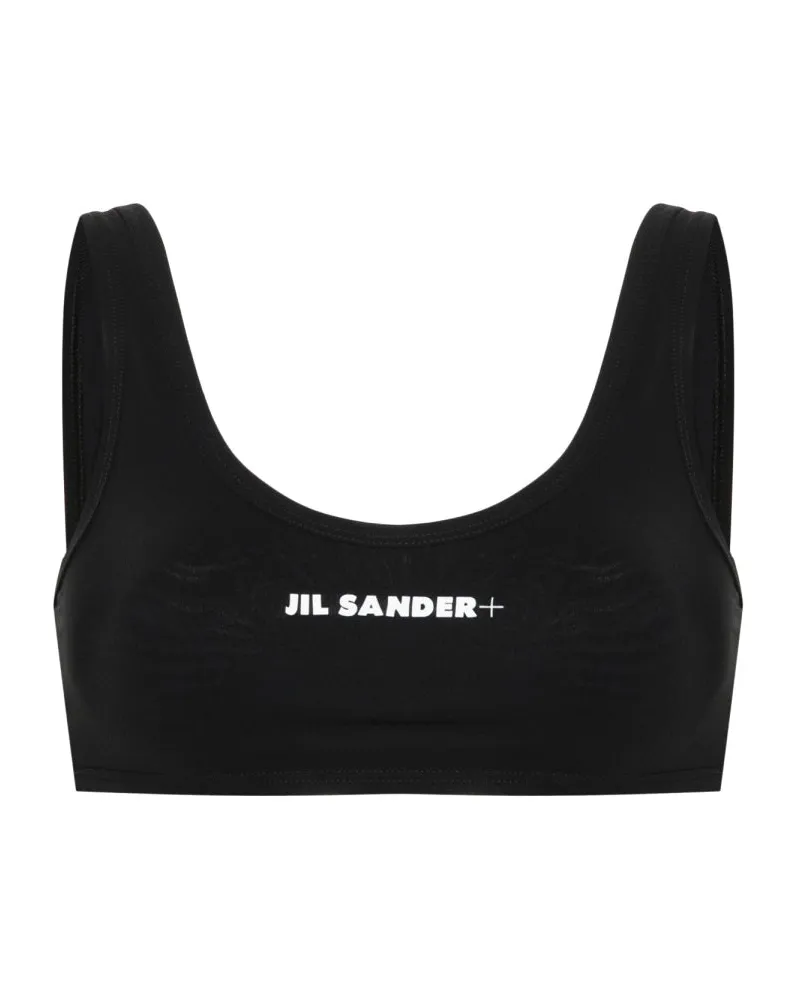 Jil Sander Logo Bikini Top Black