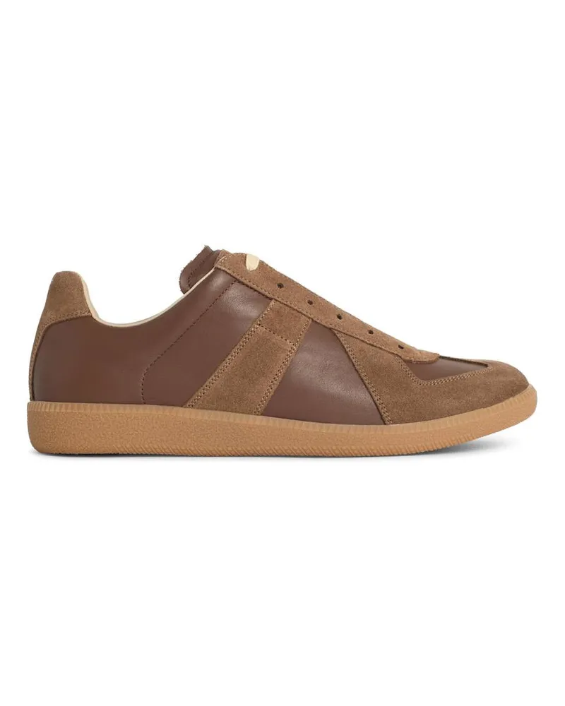 Maison Margiela Sneaker „Replica“ aus braunem Nappa- und Wildleder Brown