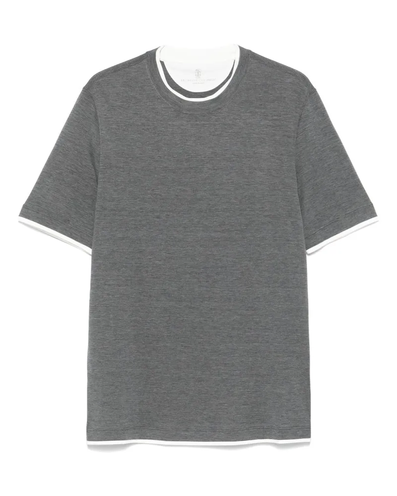 Brunello Cucinelli Seidenmischung T -Shirt Grey