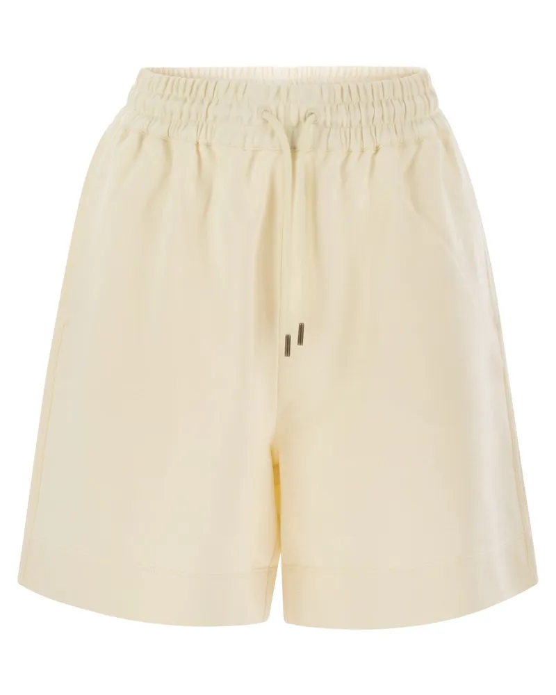 Moncler Baumwollshorts mit Logo -Patch Natural