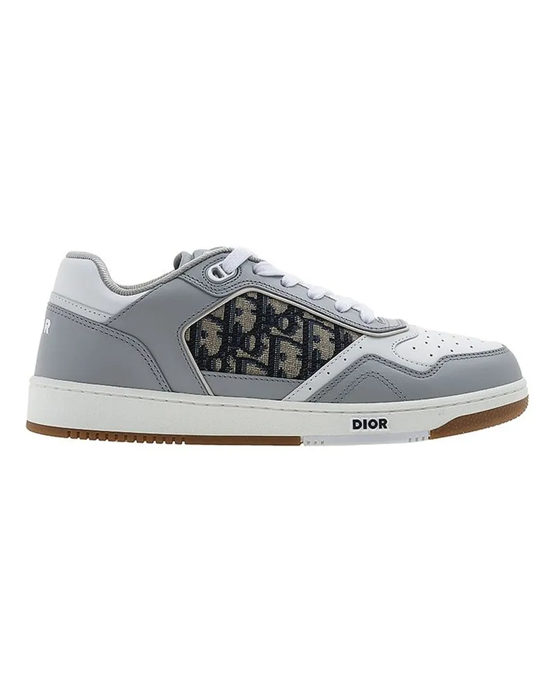 Dior Oblique Leder -Turnschuhe Gray
