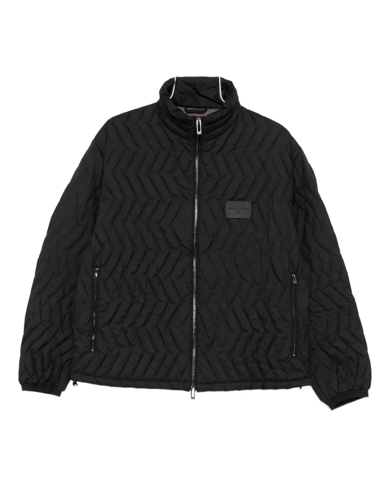 Emporio Armani studelte die Down -Jacke Black