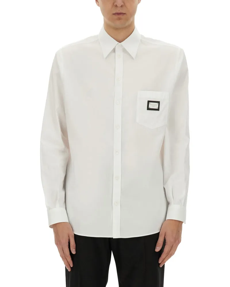 Dolce & Gabbana Hemd mit Logo Plaque Multicolour