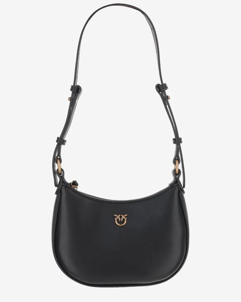 Pinko Baby Half Moon Leder Umhängetasche Black