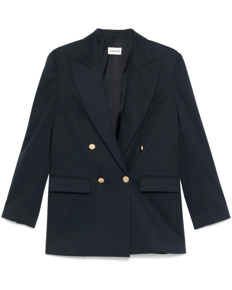 P.A.R.O.S.H. Crew Cotton Blend Blazer Jacke Blue