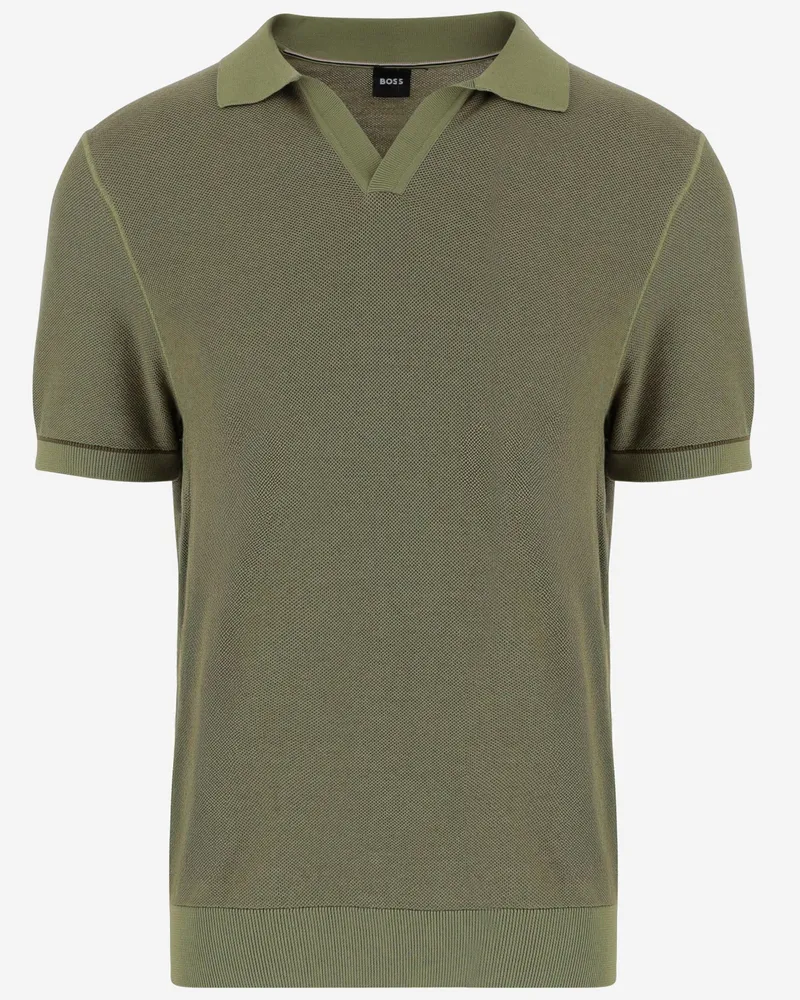 HUGO BOSS Cotton Mischpullover Green