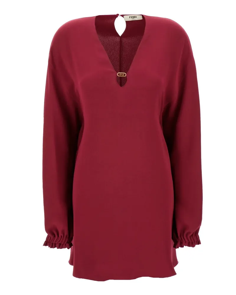 Fendi Cady Seidenkleid Purple