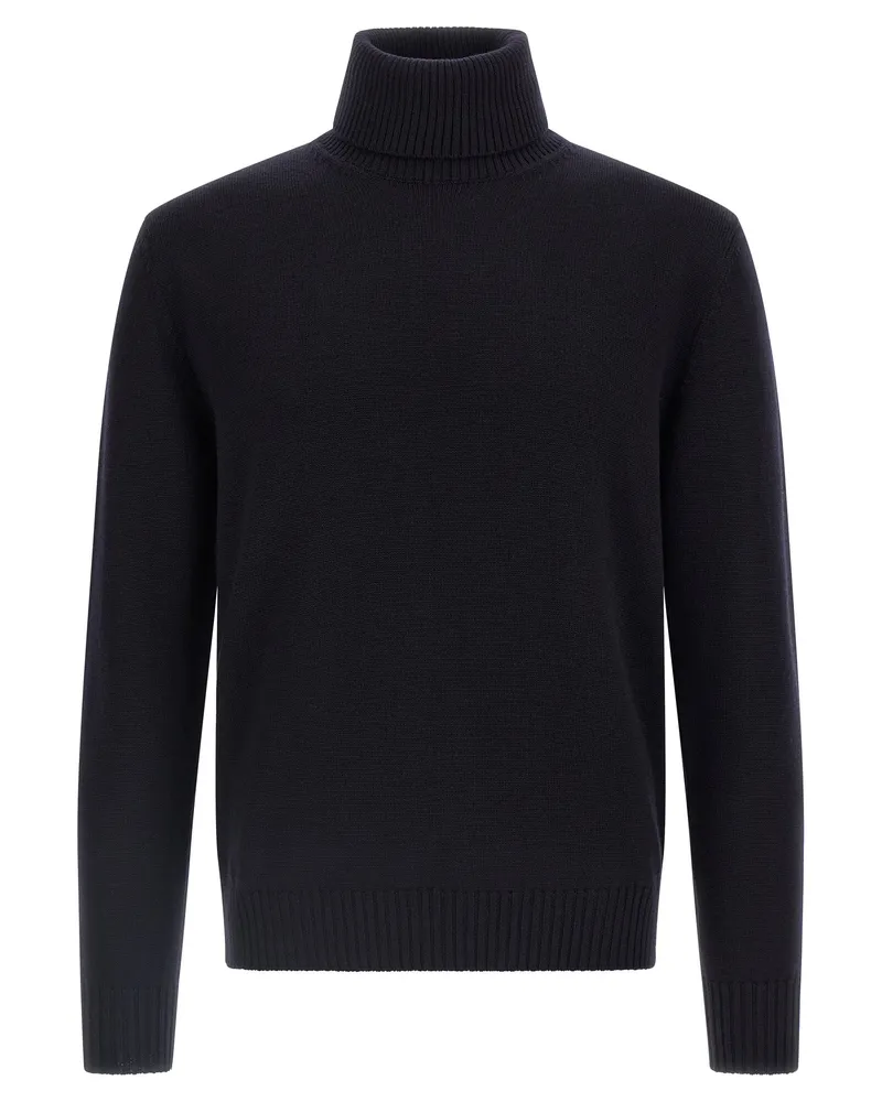 Ballantyne Woll Rollkragenpullover Blue