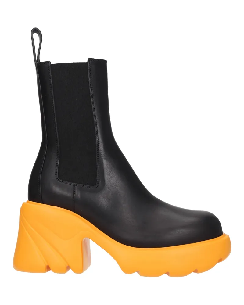 Bottega Veneta Frauen 's Lederstiefel Schwarz/Mandarin -