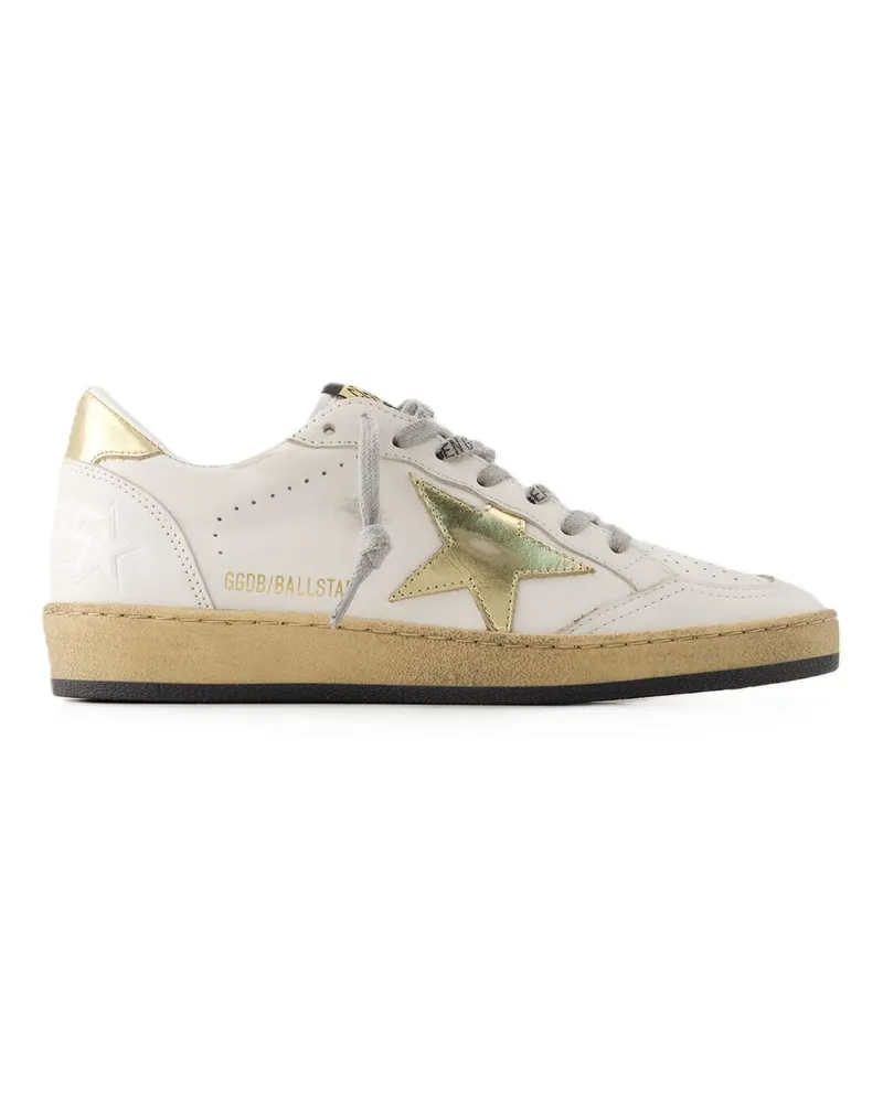 Golden Goose Ballstar -Turnschuhe golden Gans Leder weiß White