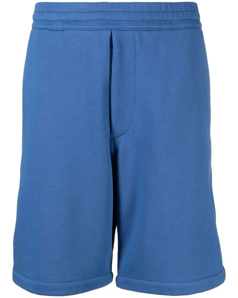 Alexander McQueen Alexander MC Queen Logo Baumwollshorts Blue