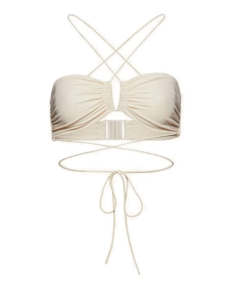 Magda Butrym Bandeau Bikini Top Beige