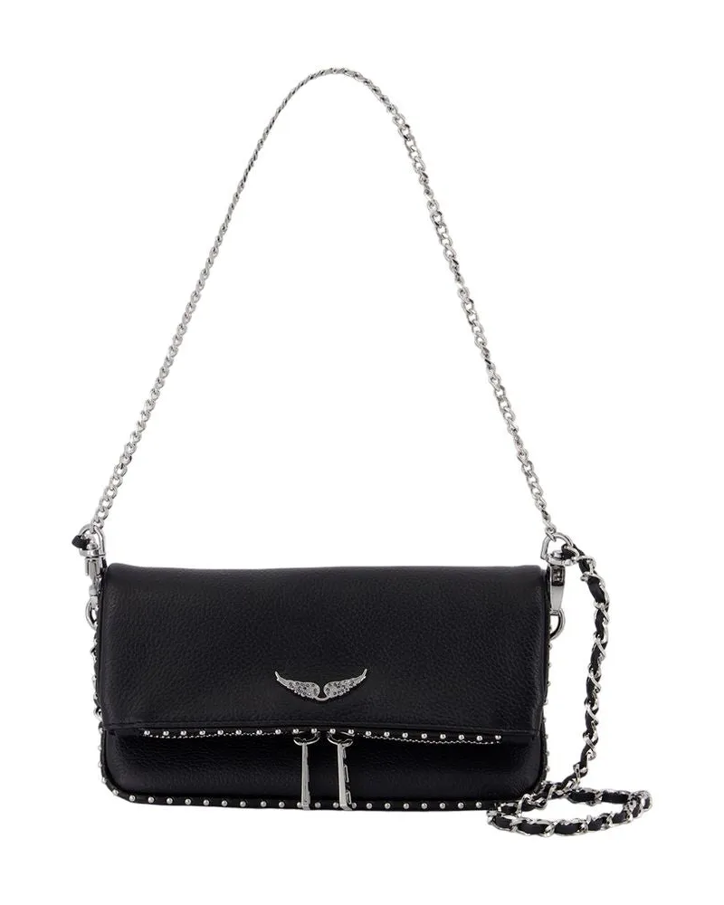 Zadig & Voltaire Rock -Nano -Brieftasche auf der Kette  Leder schwarz Schwarz