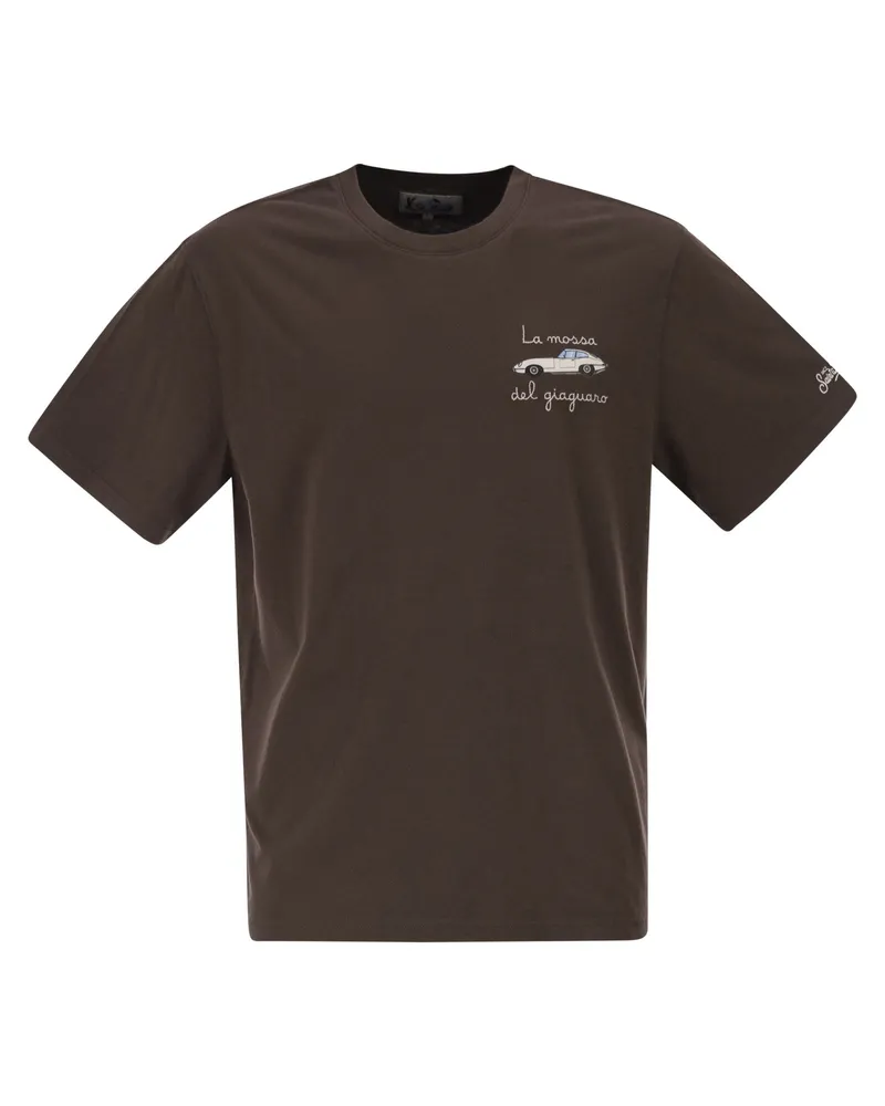 MC2 Saint Barth Arnott Baumwoll-T-Shirt mit Stickerei Dark