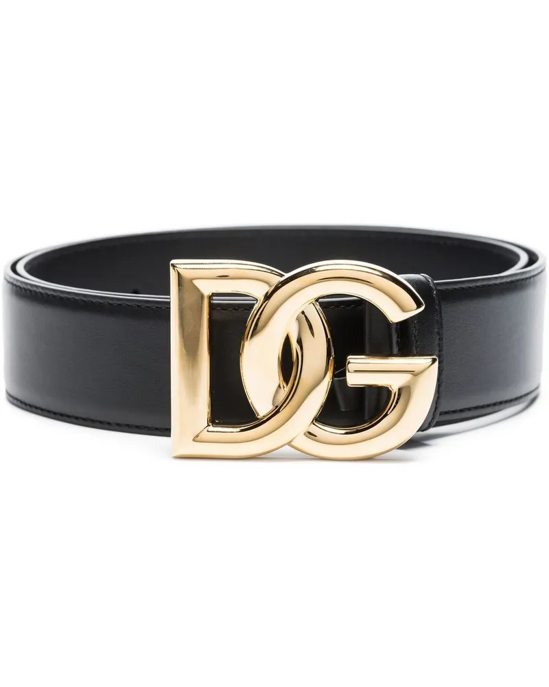 Dolce & Gabbana DG Logo Ledergürtel Black