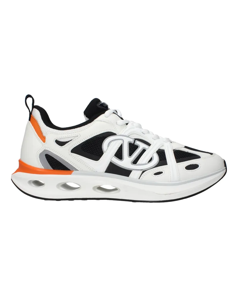 Valentino Garavani Herrens Sneakers aus weißem/orangefarbenem Stoff -