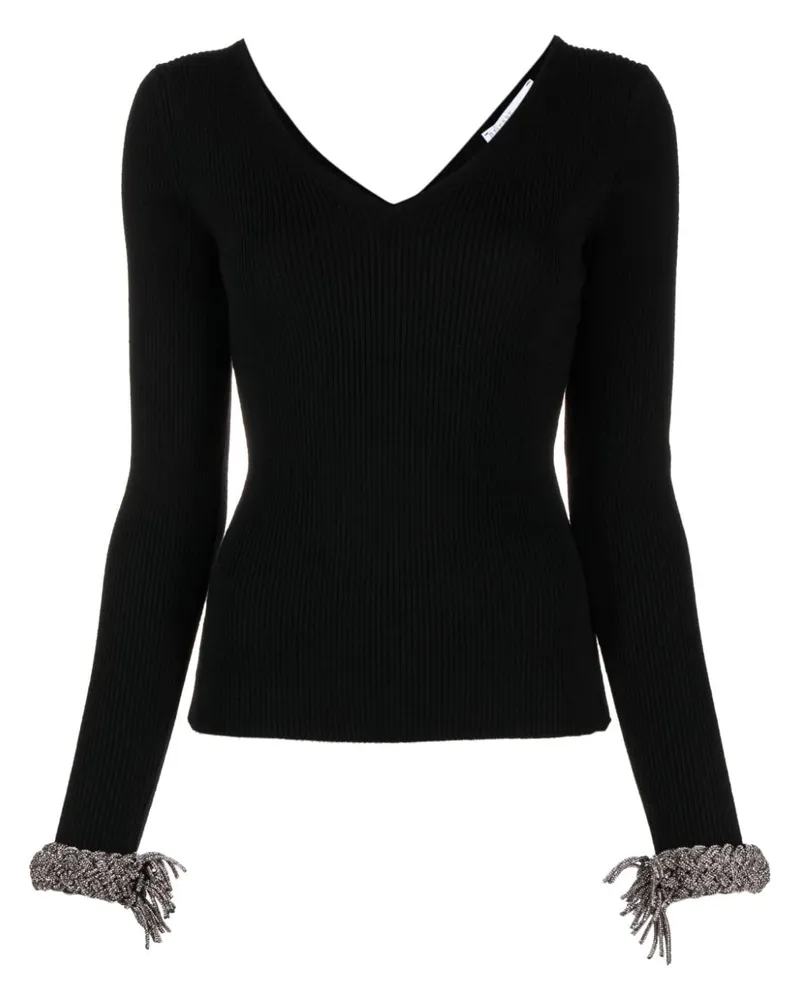 Giuseppe di Morabito Kristallverziertes Wolltop Black