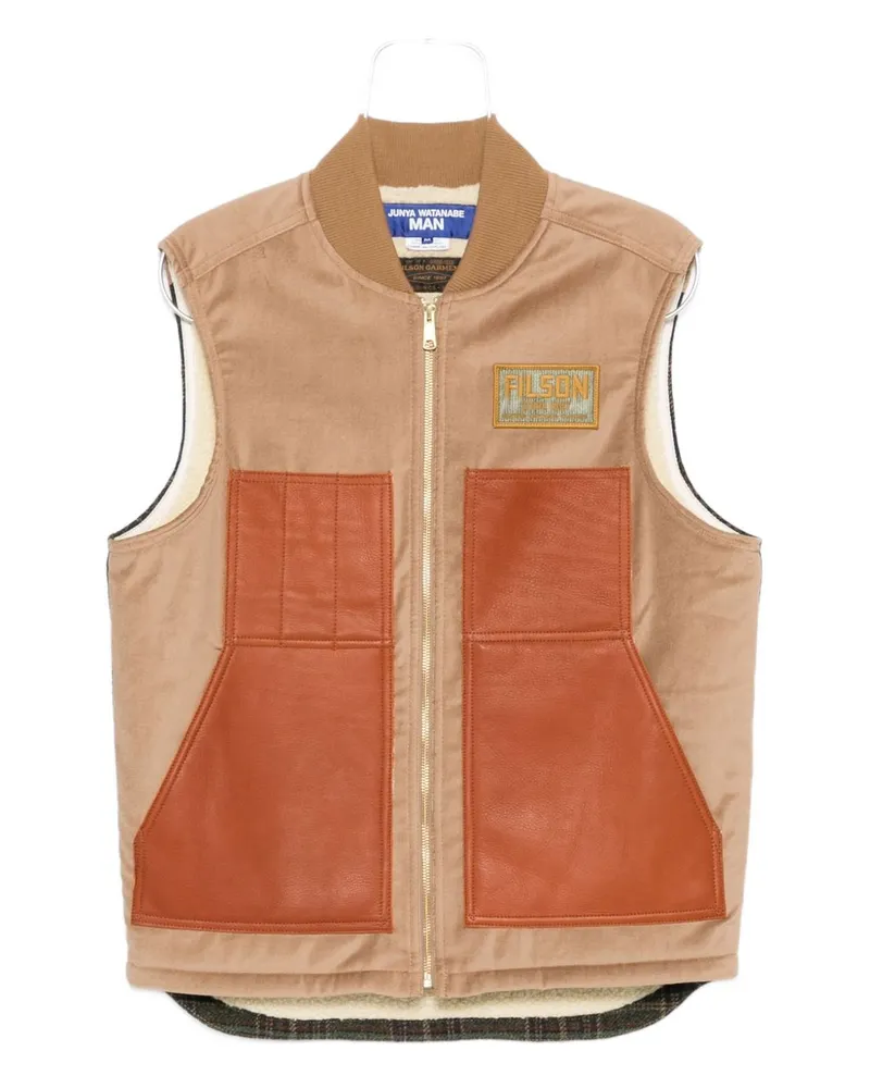 Junya Watanabe Lederpaneele Weste Beige