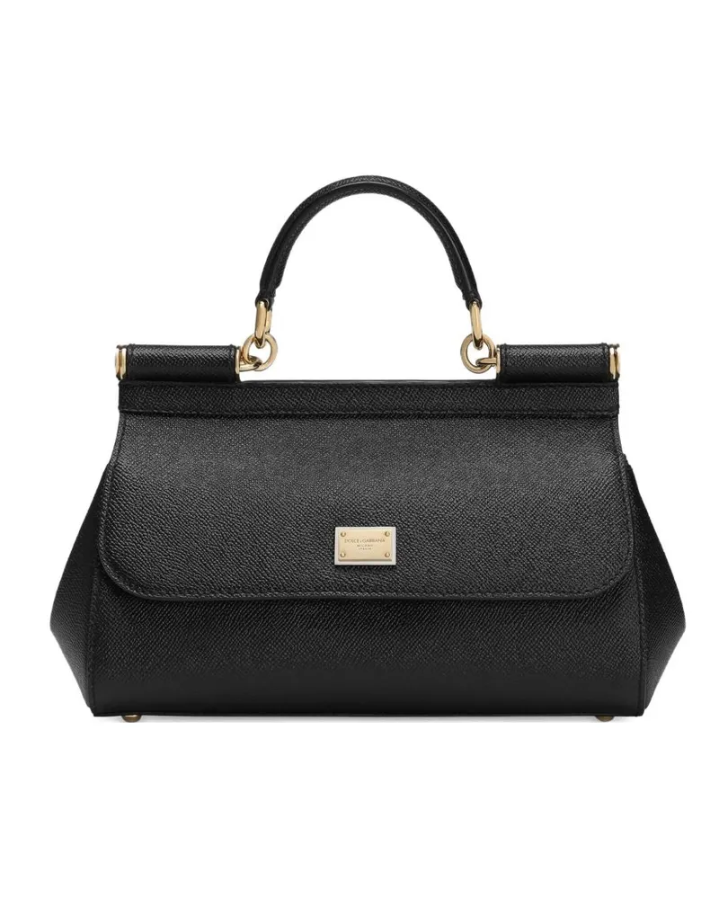 Dolce & Gabbana Sizily Lederhandtasche Black