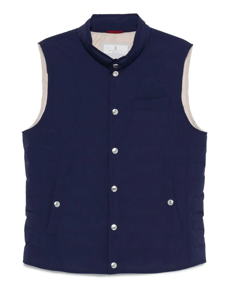 Brunello Cucinelli Nylon Down Weste Blue