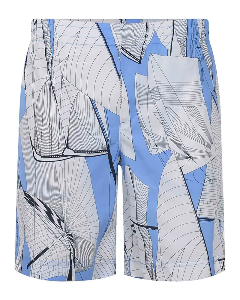 MSGM Shorts aus hellblau/weiß White