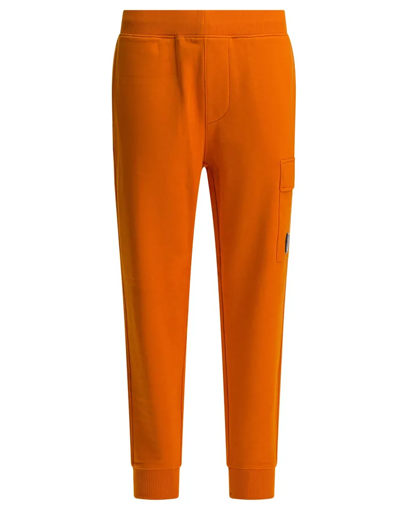 C.P. Company Diagonal erhöhte Fleece-Jogginghose Orange