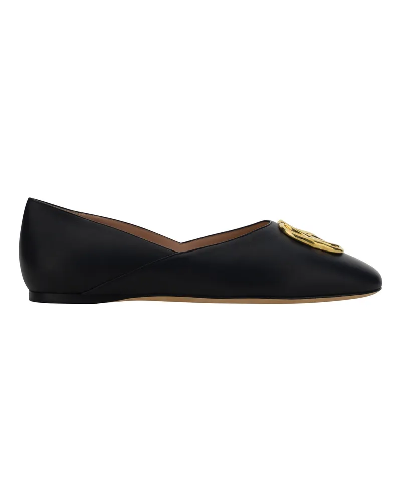 Bally Leder Ballerina Flats Black