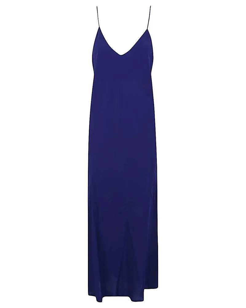 Alberto Biani Georgette Long Slip Dress Blue