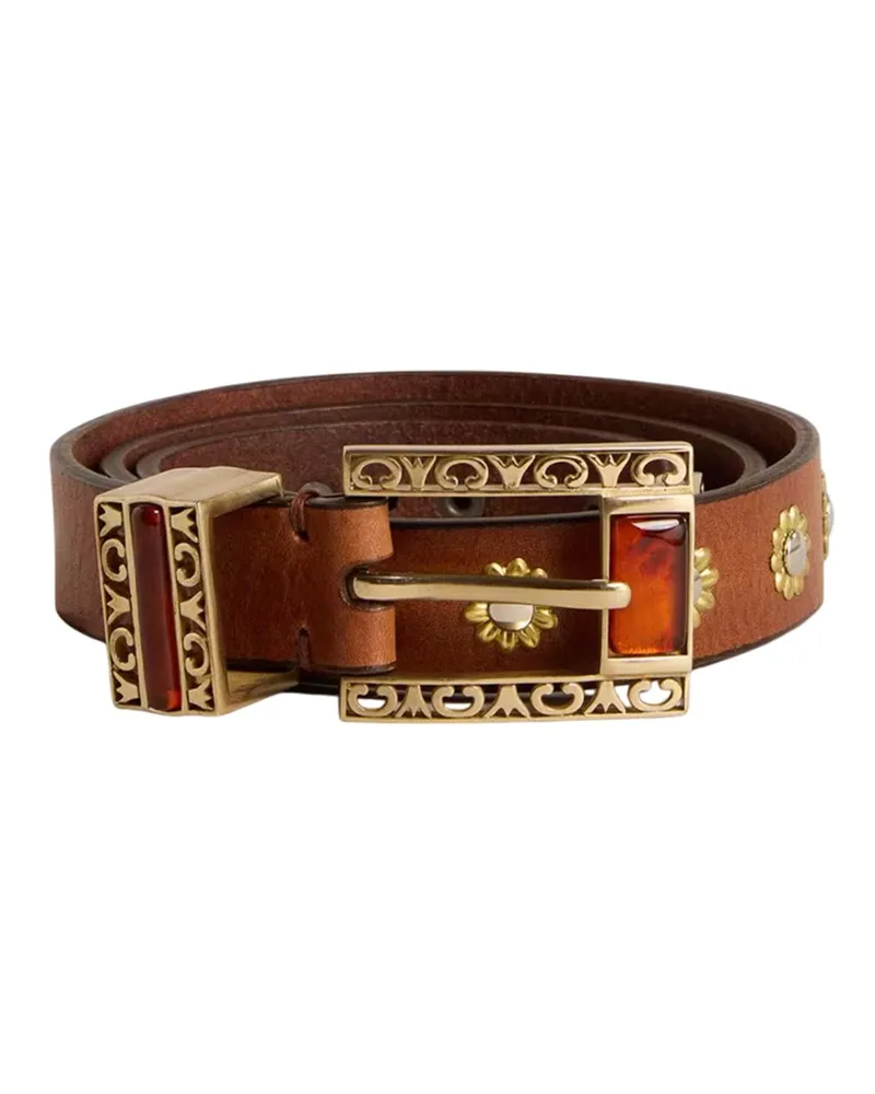 Golden Goose Goldene Gänsegürtel Leder braun Leather