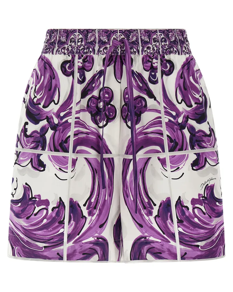 Dolce & Gabbana Maiolica' Print -Baumwollshorts Multicolor