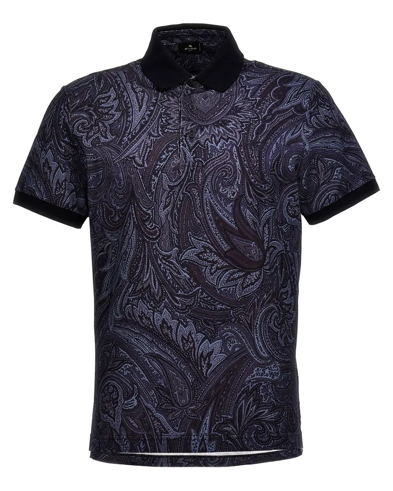 Etro Paisley' Polo -Shirt Blue