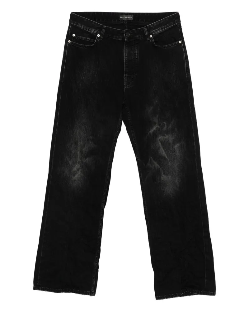 Balenciaga Distressed Denim-Jeans Black