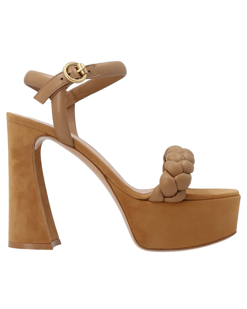 Gianvito Rossi geflochtene Sandalen Beige