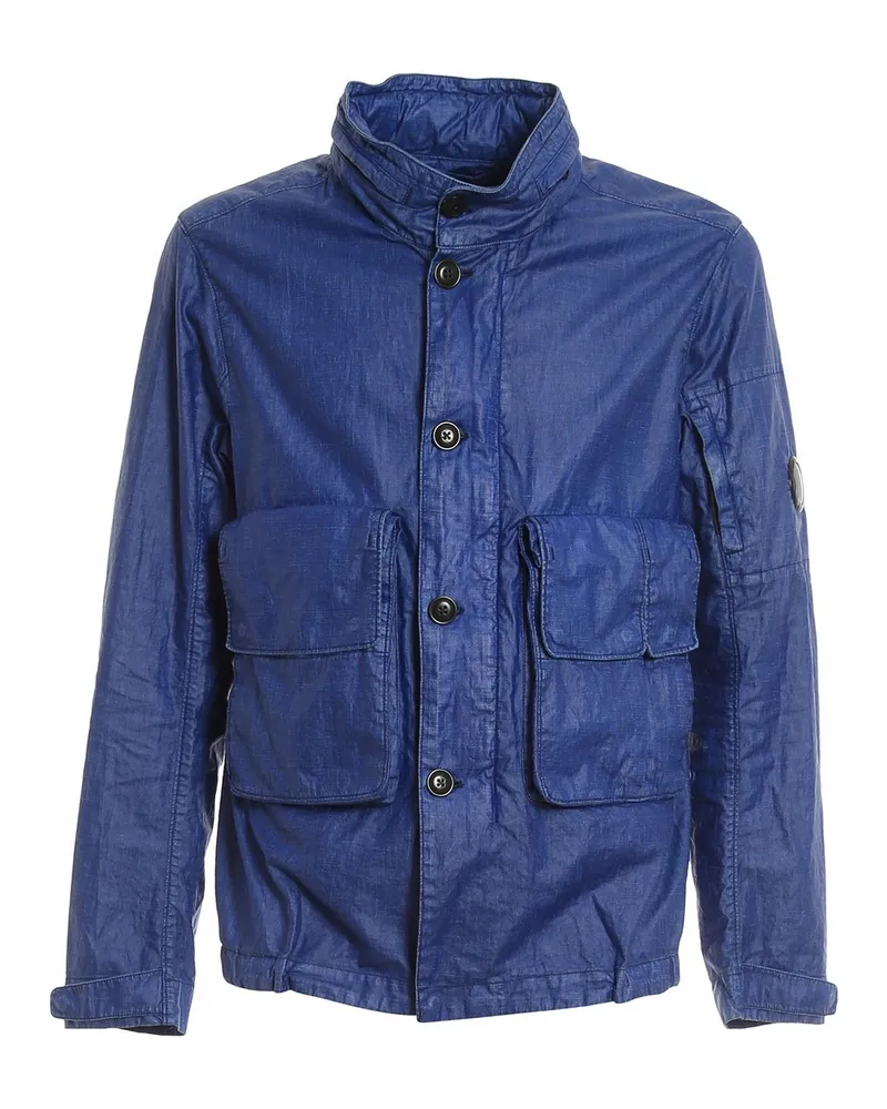 C.P. Company C.P. Firma C.P Company Wachste Leinenjacke Blue