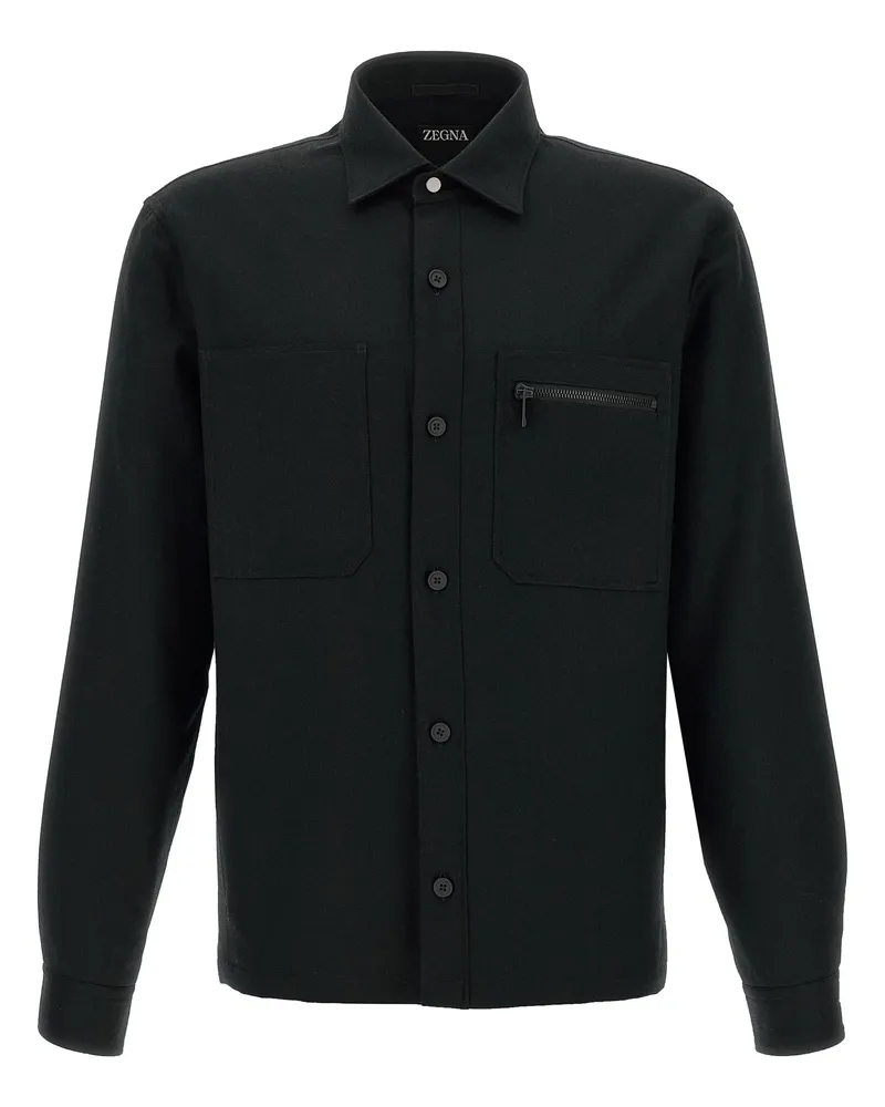 Ermenegildo Zegna Techmerino Overshirt Black