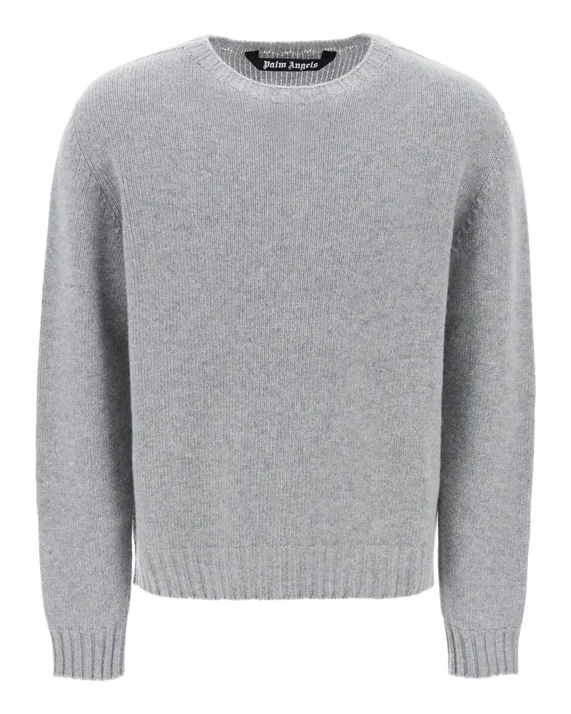 Palm Angels Wollpullover mit Logo intarsia Grey