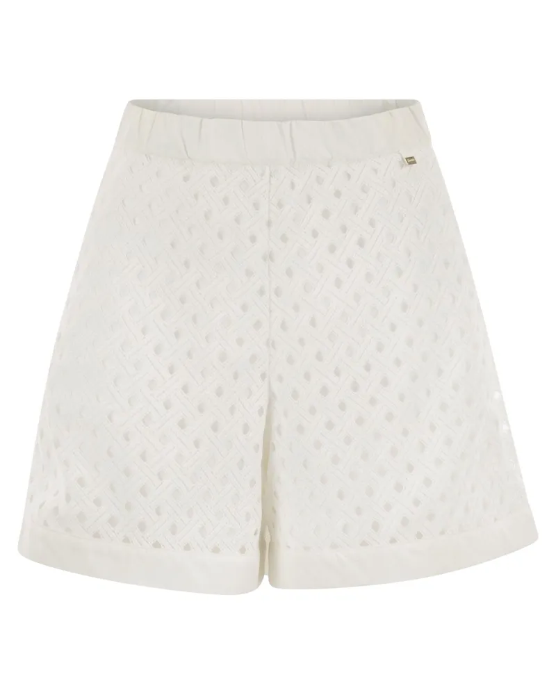 Herno perforierte Shorts mit geometrischen Formen White