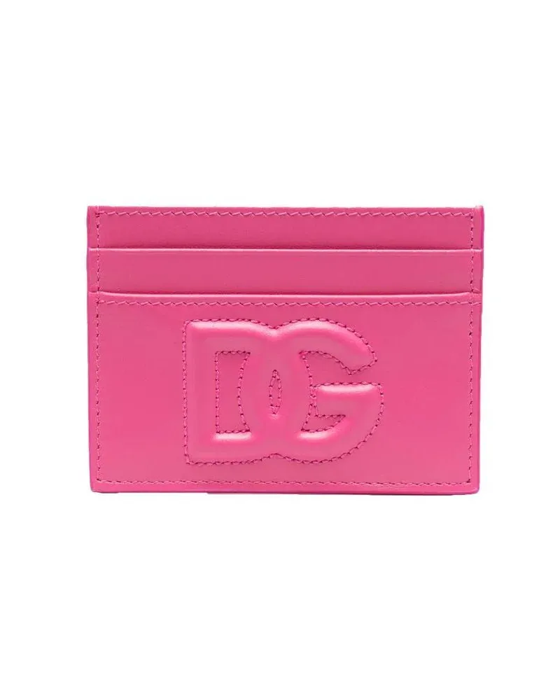 Dolce & Gabbana Kartenhalter mit geprägter Logo Pink