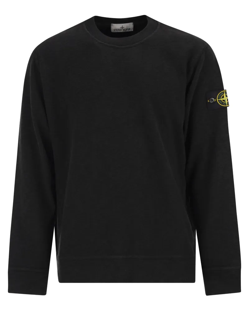 Stone Island Stone Island Crewneck Sweatshirt mit Abzeichen Black