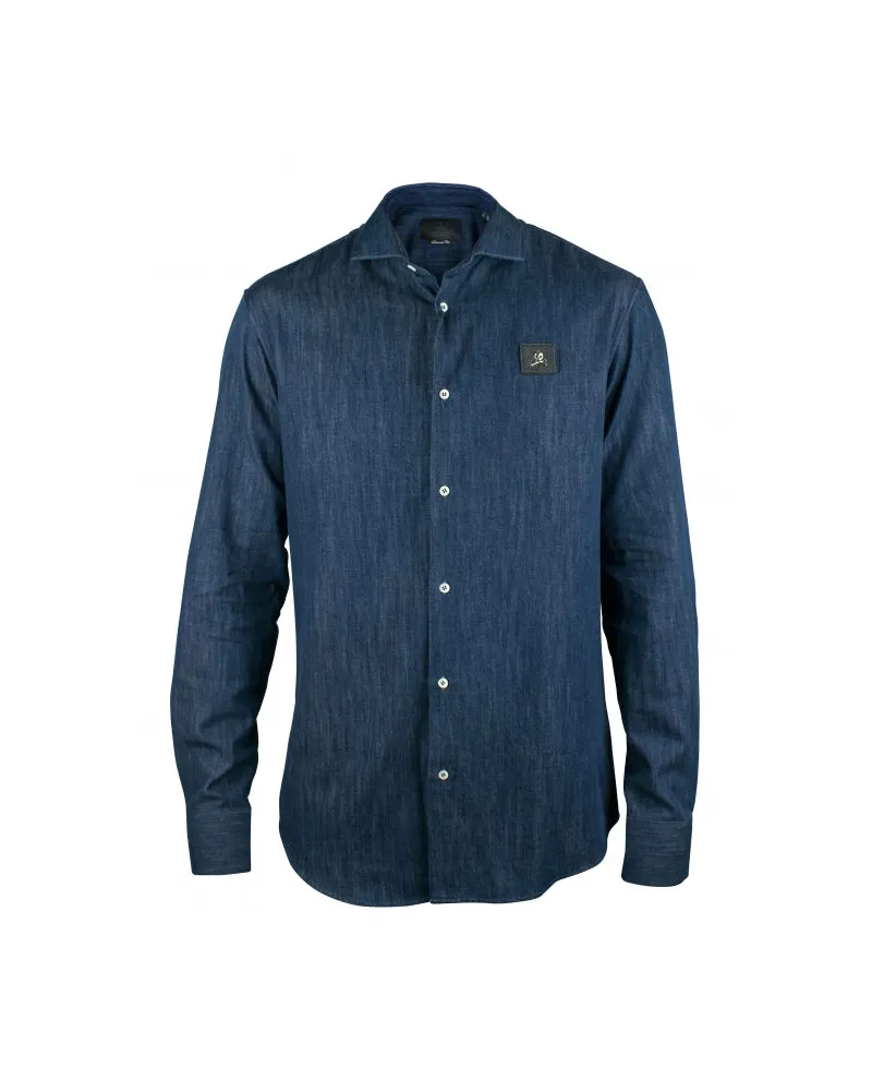 Philipp Plein Diamond Cut LS Schädelhemd Blue