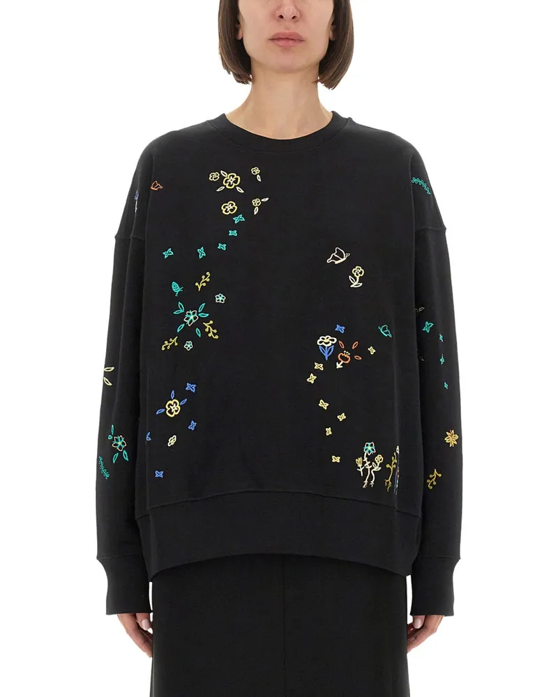 Paul Smith PS von Paul Smith Sweatshirt mit "floraler" Stickerei Black
