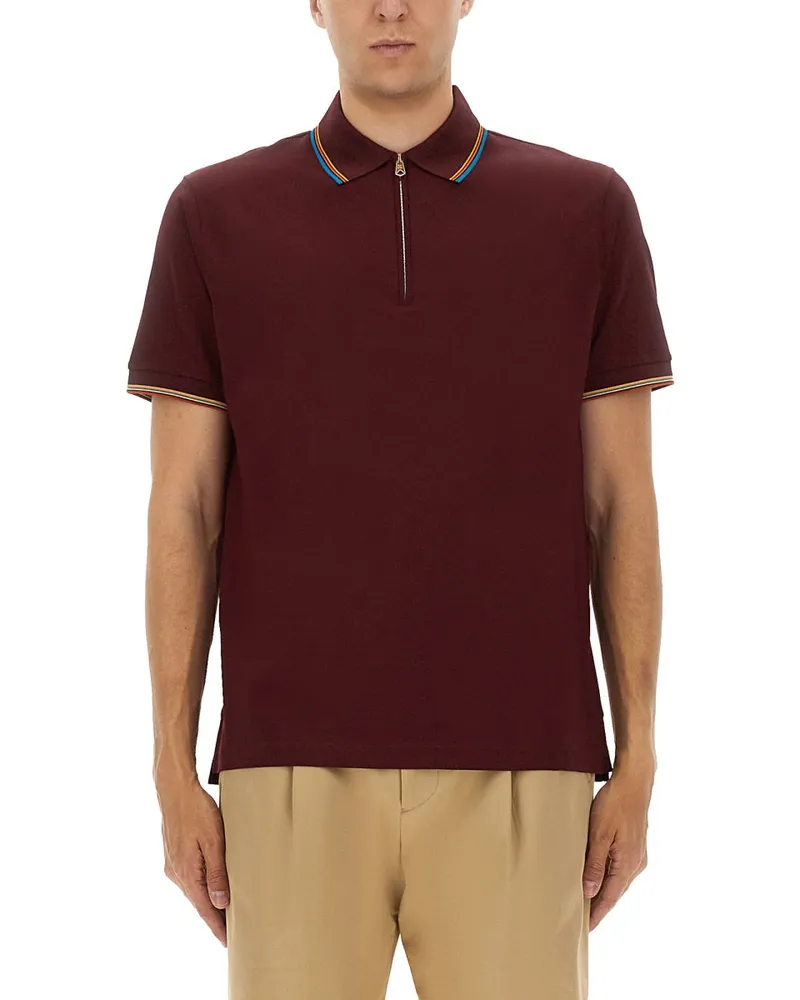 Paul Smith Zip Polo Red