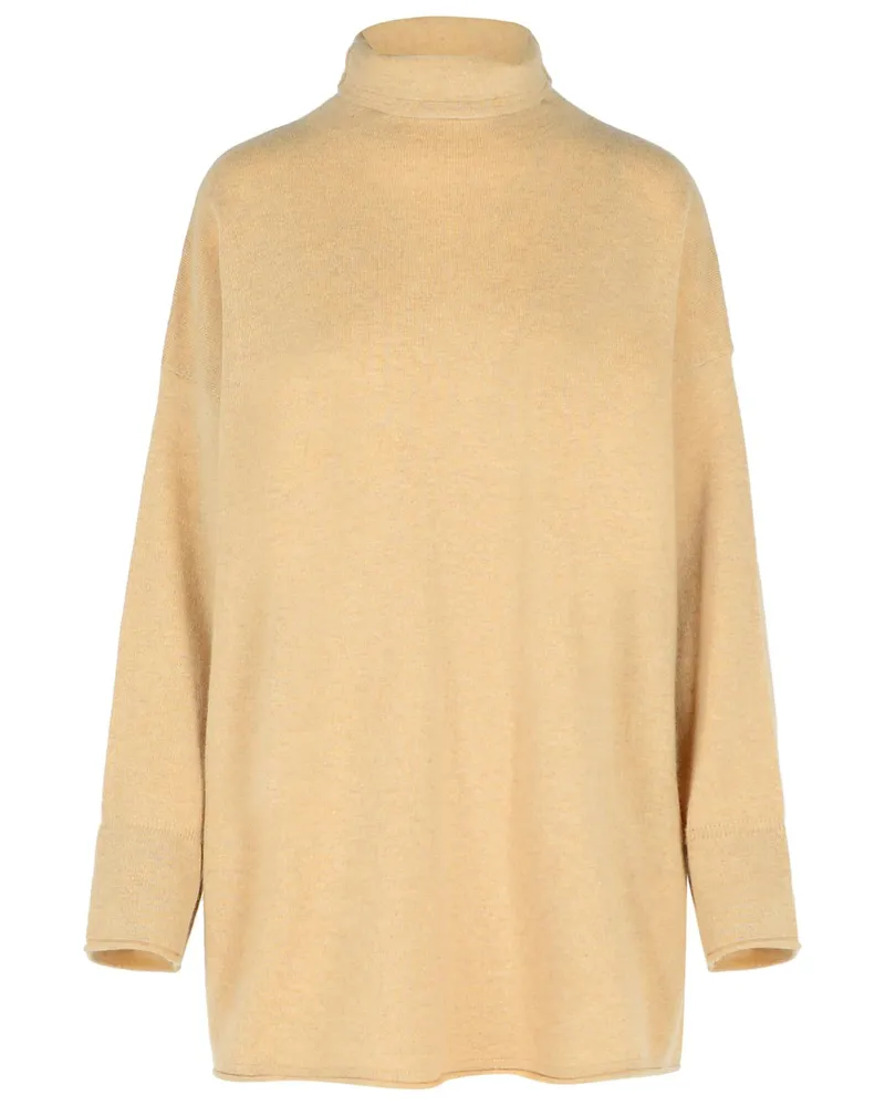 Max Mara Oder' beige Cashmere Turtleneck Pullover Ivory