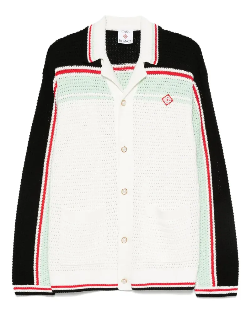 Casablanca Paris Cardigan mit gestreiften Details Black