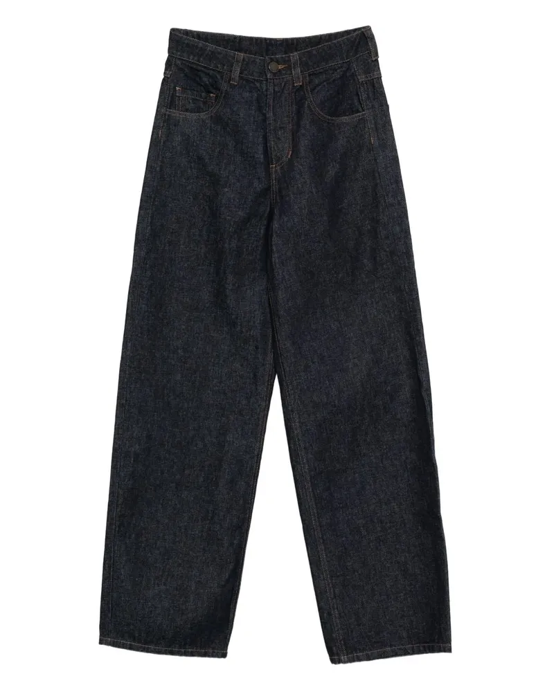 Uma Wang Baumwollweite Hosen Blue