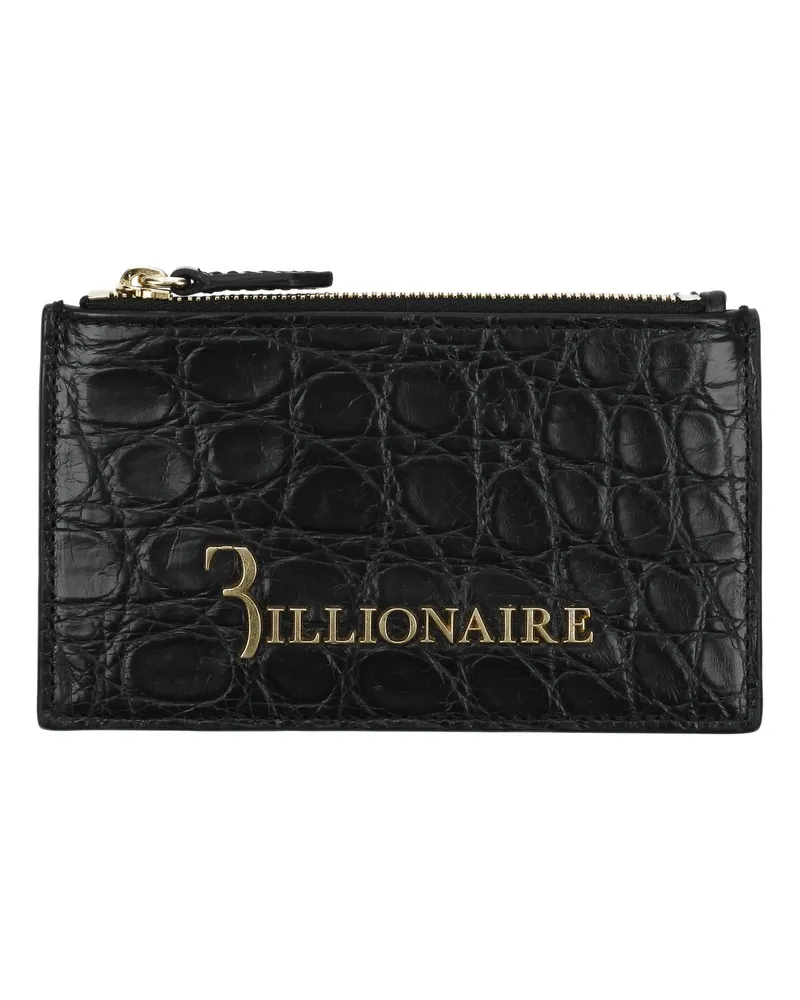 Billionaire Milliardärsmänners Dokumentenhalter Caiman Crocodilus Schwarz/Gold -