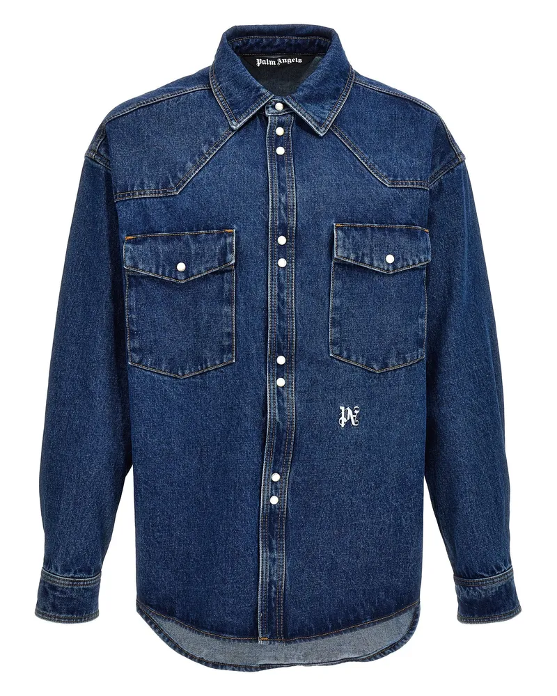 Palm Angels LW Monogramm' Jacke Blue