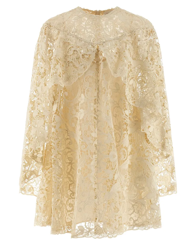 Zimmermann Memento Bird Lace Mini' Kleid Beige