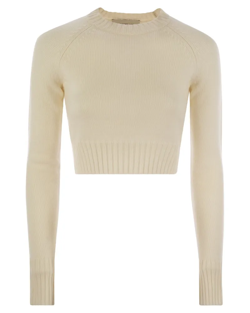 SPORTMAX Fragola Cashmere und Wollpullover Ivory